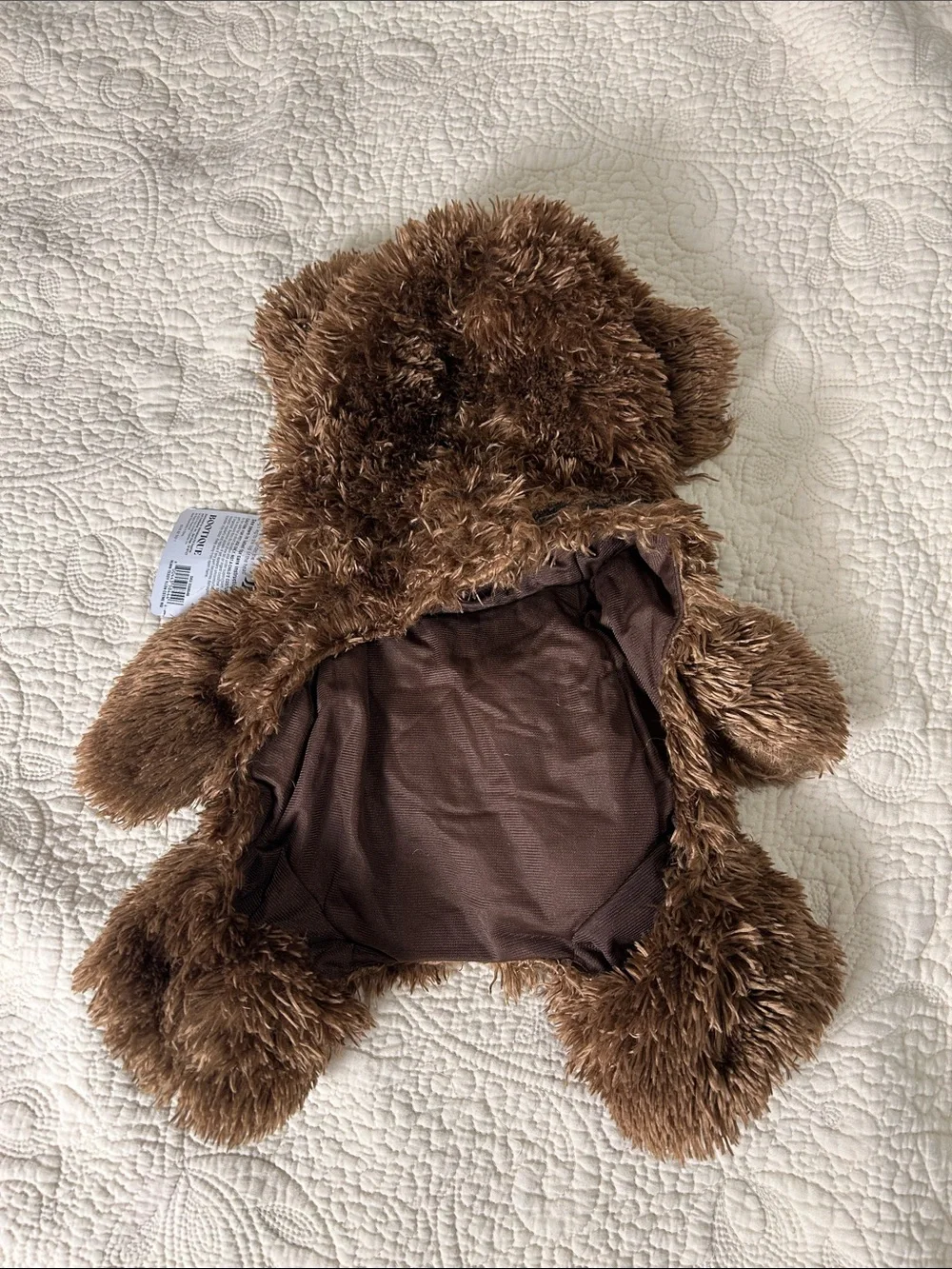 Bootique Brown and Cream Plush Pet Bear Costume Tag